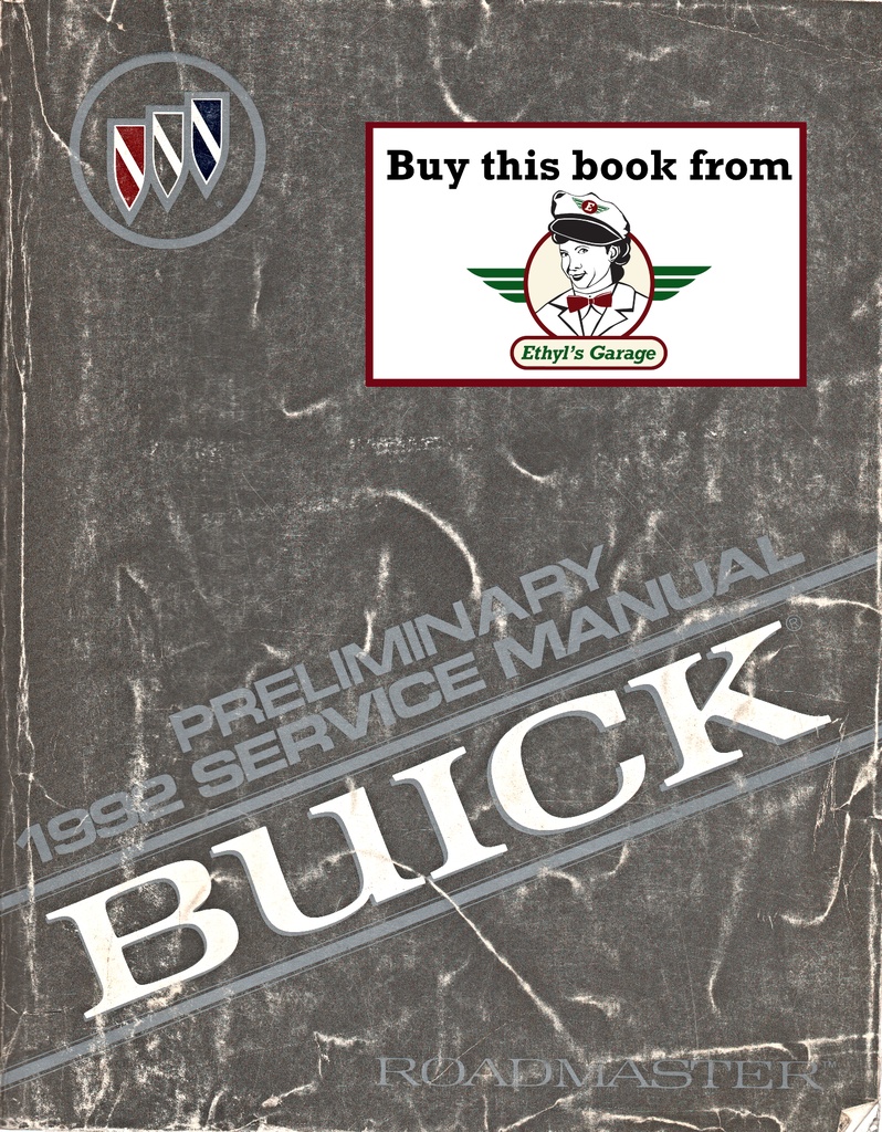1992 Buick Roadmaster Preliminary OEM Shop Service Repair Manual