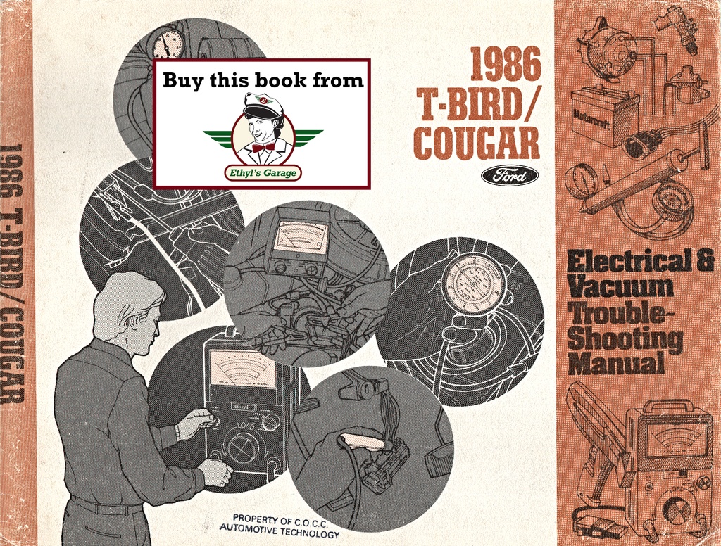 1986 Ford Thunderbird Mercury Cougar Electrical & Vacuum Troubleshooting Manual & Wiring Diagrams (EVTM)