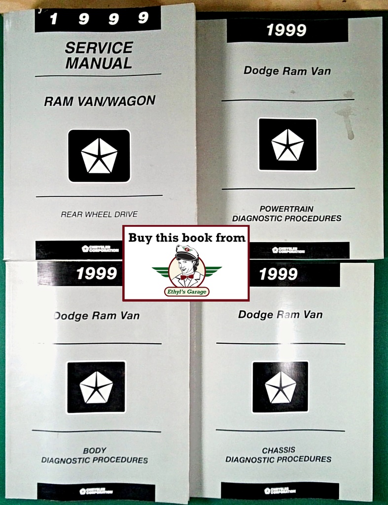 1999 Dodge RAM Full-Size Van/Wagon Factory Shop Repair Diagnostic Service Manual 4 Vol. Set