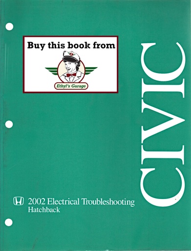 [HO200261S5T00ELA] 2002 Honda Civic Hatchback Electrical Troubleshooting Manual ETM with Wiring Diagrams