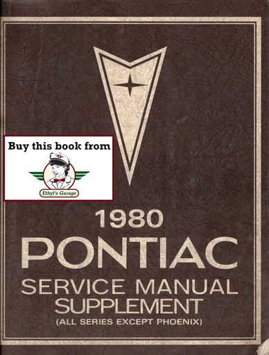 [PO1980S8010A] 1980 Pontiac OEM Factory Shop Service Manual Supplement