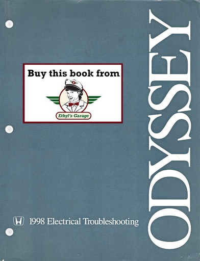 [HO199861SX003ELA] 1998 Honda Odyssey Electrical Troubleshooting Manual ETM w/Wiring Diagrams