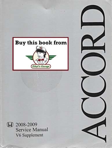 [HON20080961TA003A] 2008-2009 Honda Accord V6 OEM Factory Shop Repair Service Manual Supplement