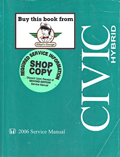 [HON200661SNC00A] 2006 Honda Civic Hybrid Shop Service Repair Maintenance Manual