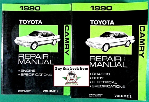 [TOY1990RM151UA/2] 1990 Toyota Camry OEM Factory Shop Service Repair Manual 2 Vol Set