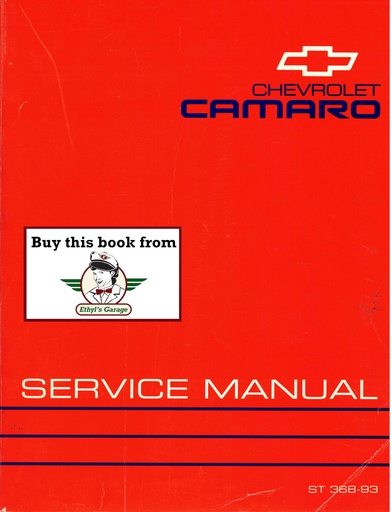 [CH1993ST36893A] 1993 Chevrolet Camaro Original OEM Factory Shop Repair Maintenance Service Manual