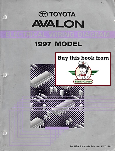 [TOY1997RM278UA] 1997 Toyota Avalon OEM Electrical Wiring Diagram Manual