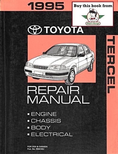 [TOY1995RM418UA] 1995 Toyota Tercel OEM Shop Service Repair Manual