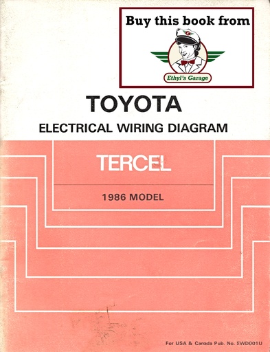 [TOY1986EWD001UA] 1986 Toyota Tercel OEM Shop Service Repair Electrical Wiring Diagram Manual
