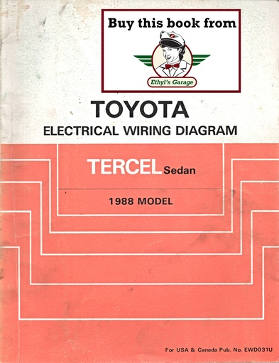 [TOY1988EWD031UA] 1988 Toyota Tercel Sedan OEM Shop Service Repair Electrical Wiring Diagram Manual