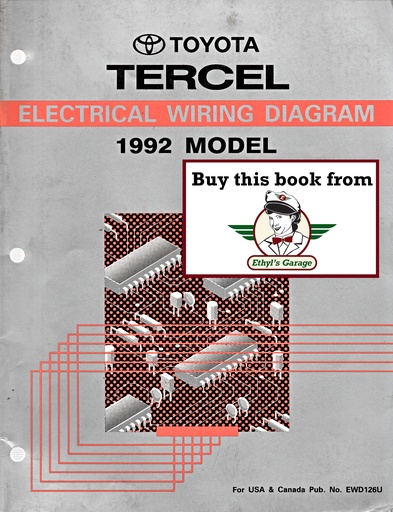[TOY1992EWD126UA] 1992 Toyota Tercel OEM Shop Service Repair Electrical Wiring Diagram Manual