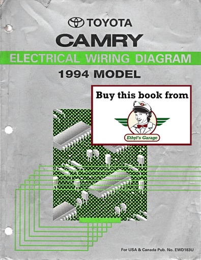 [TOY1994EWD183UA] 1994 Toyota Camry OEM Shop Service Repair Electrical Wiring Diagram Manual