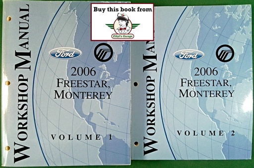 [FOR2006FCS1244906A/2] 2006 Ford Freestar Mercury Monterey Original Factory Shop Service Workshop Repair Manual 2 Vol Set