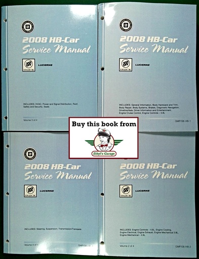 [BU2008GMP/08HBA/4] 2008 Buick Lucerne Shop Service Repair Manual 4 Vol Set