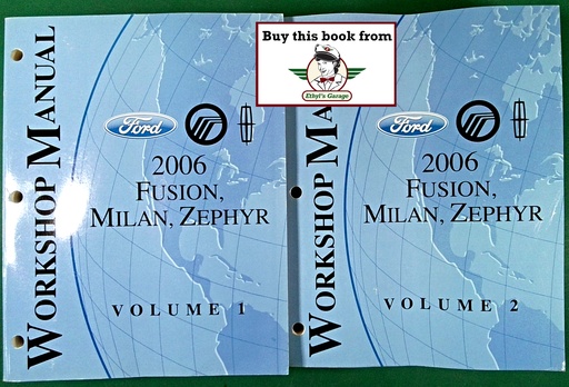 [FOR2006FCS1426806A/2] 2006 Ford Fusion Mercury Milan Lincoln Zephyr Original OEM Factory Shop Service Workshop Repair Manual 2 Vol Set