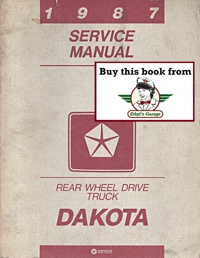 [DOD1987813706010A] 1987 Dodge Dakota Pickup RWD Shop Repair Service Manual