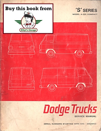 [DOD1966813706374A] 1966 Dodge/ A-100 S Series Compact Van Shop Maintenance Repair Service Manual