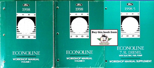 [FCS12251981A/3A] 1998 Ford Econoline Van Factory Repair Workshop Service Manual 3 Vol. Set w/Diesel Supplement