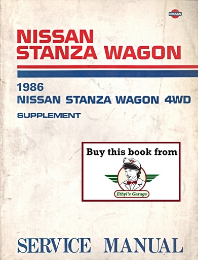 [NIS1986SM6EM10SU0A] 1986 Nissan Stanza Wagon 4WD Shop Repair Service Manual Supplement