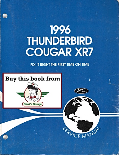 [FOR1996FCS1219696A] 1996 Ford Thunderbird Mercury Cougar XR7 Car Original OEM Factory Shop Repair Service Manual