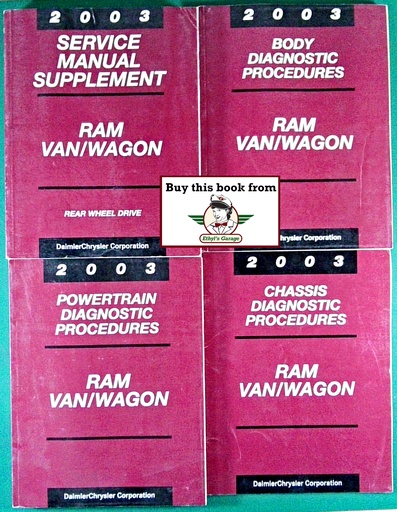 [MOP20038137002055AA/4] 2003 Dodge RAM Full-Size Van/Wagon Shop Repair Diagnostic Service Manuals 4 Vol. Set