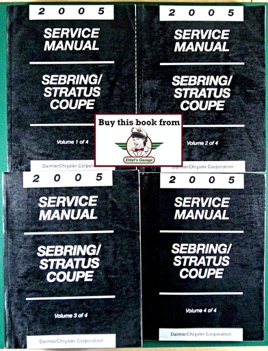 [MOP20058127005031A/4] 2005 Chrysler Sebring Coupe & Dodge Stratus Coupe Service Shop Repair Manual Complete 4 Vol. Set