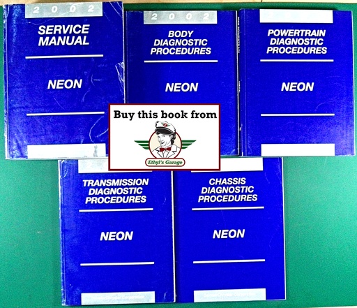 [MOP20028127002028A/5] 2002 Chrysler/Dodge Neon Factory Shop Service and Diagnostic Manuals Set