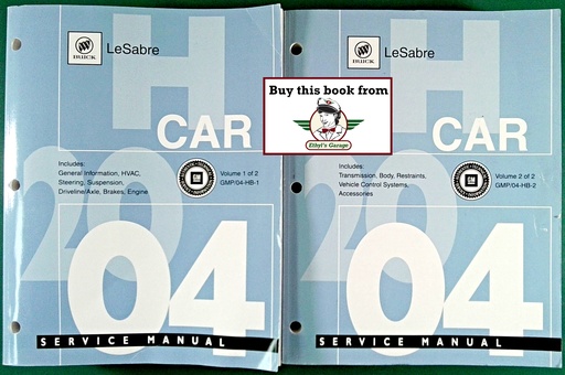 [BU2004GMP/04HBA/2] 2004 Buick LeSabre Factory OEM Shop Service Manual 2 Volume Set