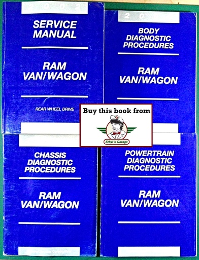 [RAM20028137002055A/4] 2002 Dodge RAM Full-Size Van/Wagon Shop Repair Diagnostic Service Manual 4 Vol. Set