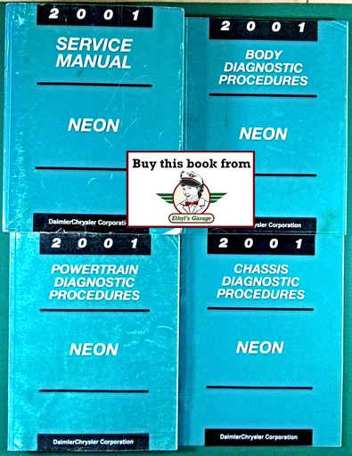 [MOP2001812701025A/4] 2001 Chrysler/Dodge/Plymouth Neon Service & Diagnostic Shop Manuals Complete 4 Vol. Set