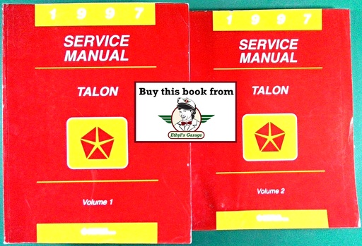 [EAG1997812707500A/2] 1997 Eagle Talon Shop Maintenance Repair Service & Electrical Manual 2 Vol. Set