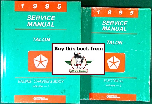 [EAG1995812705500A/2] 1995 Eagle Talon Shop Repair Service & Electrical Manual 2 Vol. Set