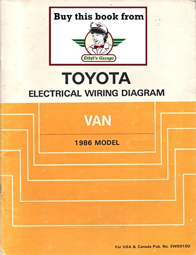 [TOY1986RM010UA] 1986 Toyota Van OEM Electrical Wiring Diagram Manual