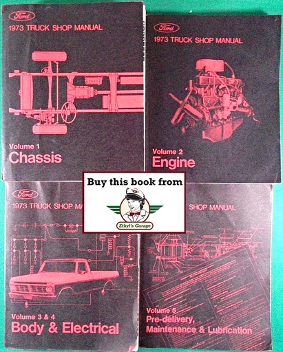[FOR197336512773A/4] 1973 Ford Truck All Models Factory OEM Shop Repair Maintenance Service Manual 4 Vol. Set