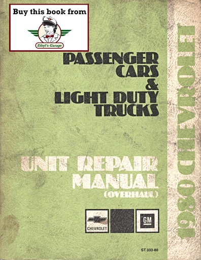 [CH1980ST33380A] 1980 Chevrolet Passenger Cars & Light Truck 10-35 Series Factory Unit Repair (Overhaul) Manual