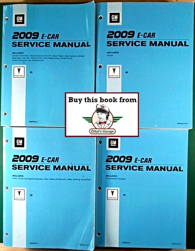 [PO2009GMP/09EA/4] 2009 Pontiac G8 Shop Repair Maintenance Service Manual 4 Vol. Set