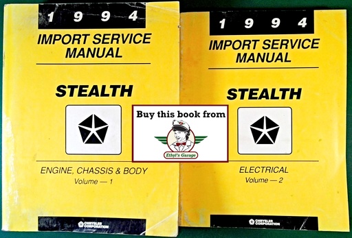 [MOP1994812704115A/2] 1994 Dodge Stealth Shop Repair Service & Electrical Manual 2 Vol. Set