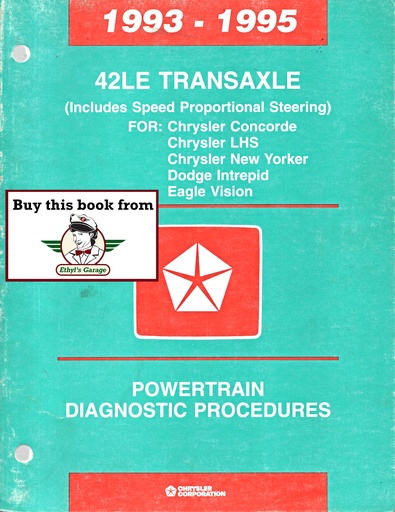 [MOP1995816999418A] 1993-1995 Mopar 42LE Automatic Transaxle Powertrain Diagnostic Procedures for Concorde LHS New Yorker Intrepid Vision