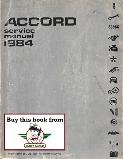 [HON198461SA502A] 1984 Honda Accord OEM Factory Shop Repair Service Manual