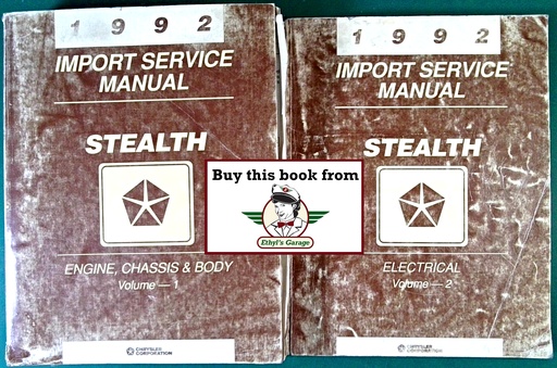 [MOP1992812702115A/2] 1992 Dodge Stealth Shop Maintenance Repair Service & Electrical Manual 2 Vol. Set