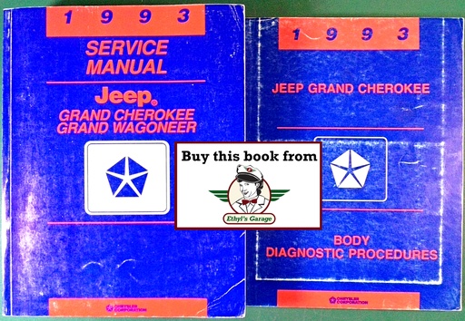 [JEE1993813703147A/2] 1993 Jeep Grand Cherokee Grand Wagoneer Shop Repair Maintenance Diagnostic Service Manuals 2 Vol. Set