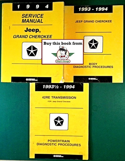 [JEE1994813704147A/3] 1994 Jeep Grand Cherokee Shop Repair Diagnostic Service Manuals 3 Vol. Set
