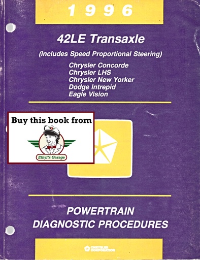 [MOP19968169995015A] 1996 Mopar 42LE Automatic Transaxle Powertrain Diagnostic Procedures for Concorde LHS New Yorker Intrepid Vision
