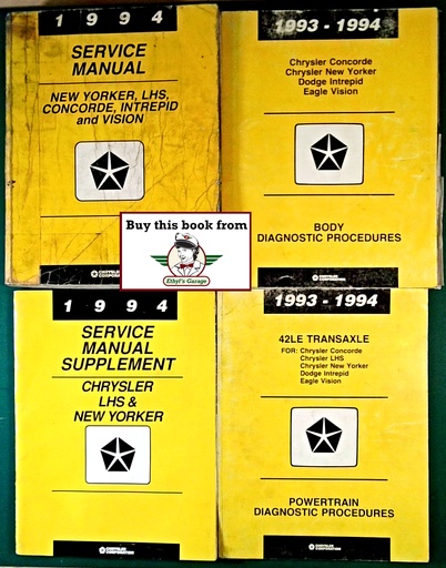 [MOP1994812704140A/4] 1994 Chrysler/Dodge/Eagle LHS New Yorker Concorde Intrepid Vision Shop Repair Maintenance Service & Diagnostic Manuals 4 Vol. Set