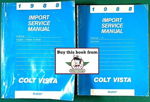 [MOP1988812708013A/2] 1988 Dodge/Plymouth Colt Vista Wagon Factory Shop Repair Service & Electrical Manuals Set