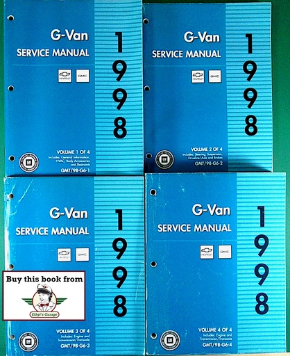 [GMT/98-G6-1A/4] 1998 Chevrolet/GMC G-Van, Chevrolet Express, GMC Savana Faactory Shop Repair Service Manual 4 Vol. Set