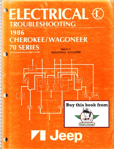 [JEE89800100080A] 1986 Jeep Cherokee/Wagoneer Factory Electrical Troubleshooting Manual with Wiring Diagrams