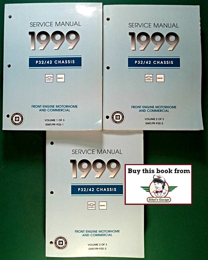 [GM1999GMT/99P32A/3] 1999 Chevrolet/GMC P32/P42 Front Engine Motorhome and Commercial Chassis Factory Shop Repair Service Manual 3 Vol. Set