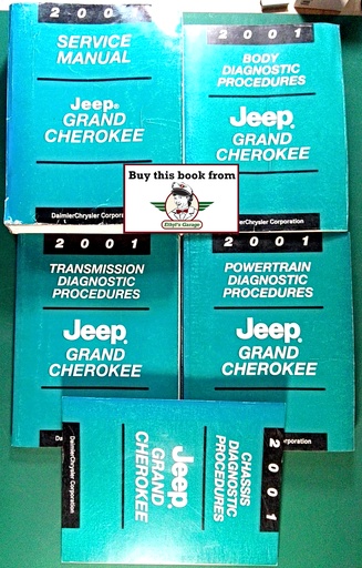 [JEE2001813701047A/5] 2001 Jeep Grand Cherokee Shop Repair Maintenance Diagnostic Service Manuals Complete 5 Vol. Set