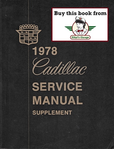 [CA1978S1551A] 1978 Cadillac Shop Service Repair Manual Supplement